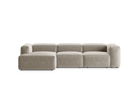 Coltar stanga 3 locuri, Bergamo, Cosmopolitan Design, 304x152x70 cm, tesatura structurata, bej