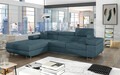 Coltar extensibil stanga 4 locuri ELTAP, Armd-69, Armando, 289x203x85 cm, lemn/poliester, albastru