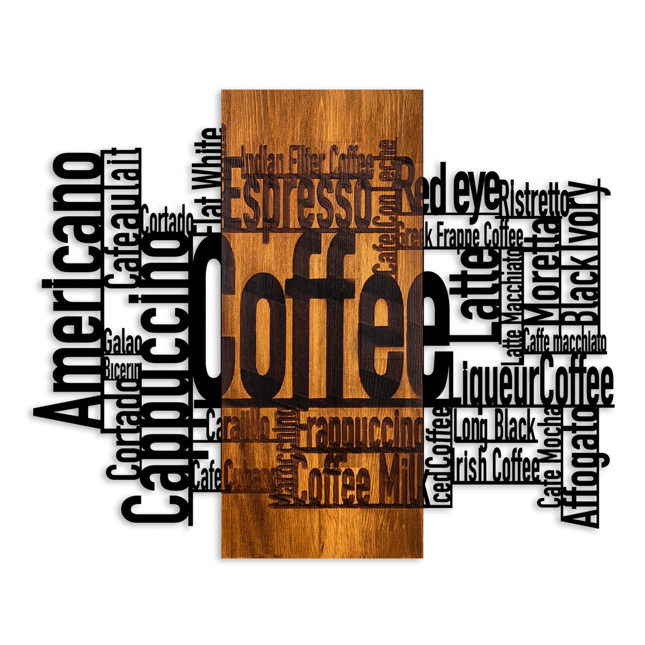 Decoratiune de perete, Coffee Mixed, Lățime: 72 cm Înălțime: 58 cm Adâncime: 3 cm, Nuc / Negru - view 5