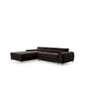 Coltar extensibil stanga 3 locuri ELTAP, LT-05LO, Grayson, 278x205x92 cm, lemn/poliester, gri inchis