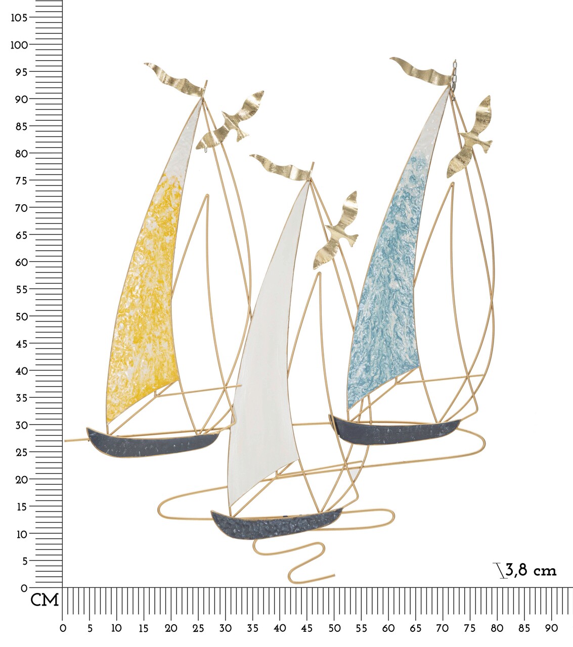 Decoratiune de perete Vela Color, Mauro Ferretti, 78.7 x 97.8 cm, fier, multicolor