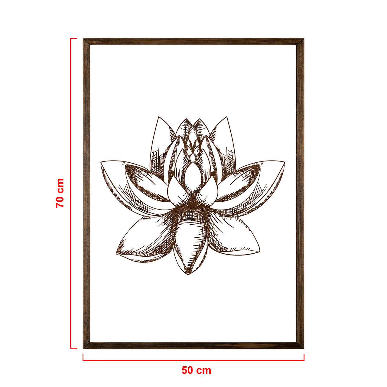 Tablou decorativ, TD043, Lemn, Desenat manual, Natural