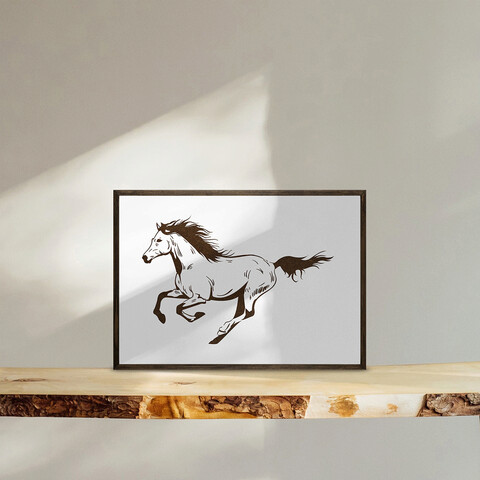 Tablou decorativ, td129, lemn, desenat manual, natural