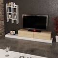 Mobilier living Luse, Pakoworld, 180x29.5x30.8 cm, PAL melaminat, stejar/alb