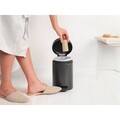 Cos de gunoi cu pedala, Brabantia, NewIcon, 3 L, 23.5x16.8x26.4 cm, otel, gri inchis