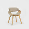 Scaun Kinke, Homla, 51.5x54x74 cm, poliester/lemn, natur/bej