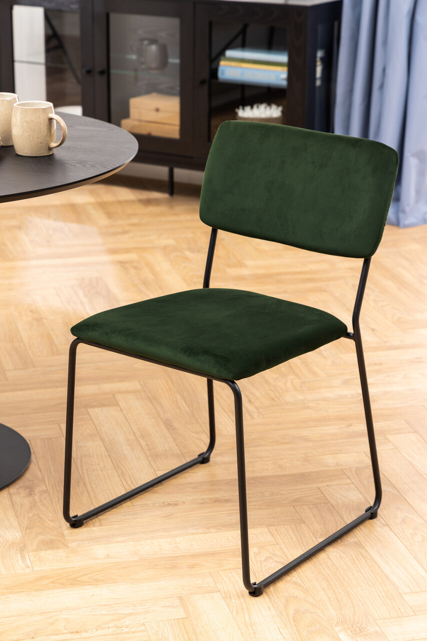 Scaun Cornelia, Actona, 50x53.5x80 cm, catifea/otel, verde forest - view 3