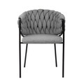 Scaun Merle, Homla, 59x45x78 cm, metal/poliester, gri inchis