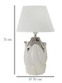 Lampa de masa Shiney, Mauro Ferretti, 1 x E27, 40W, 30x51 cm, ceramica/fier, alb/argintiu