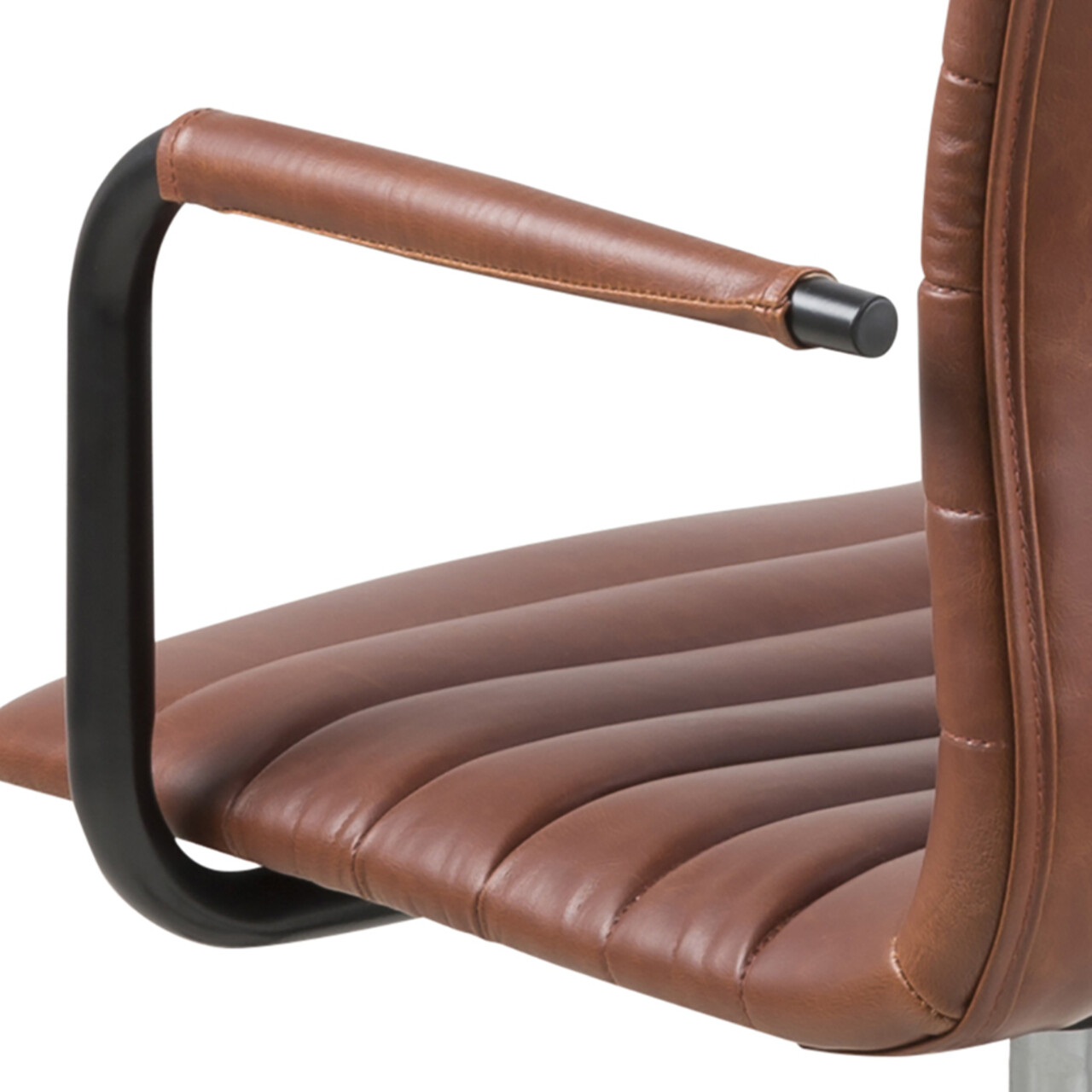 Scaun de birou Winslow, Actona, 51x58x103 cm, rotativ, piele ecologica/otel, brandy - view 2