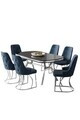 Set masa si scaune (7 piese), Hanah Home, Epal, Sonata / Crom / Antracit