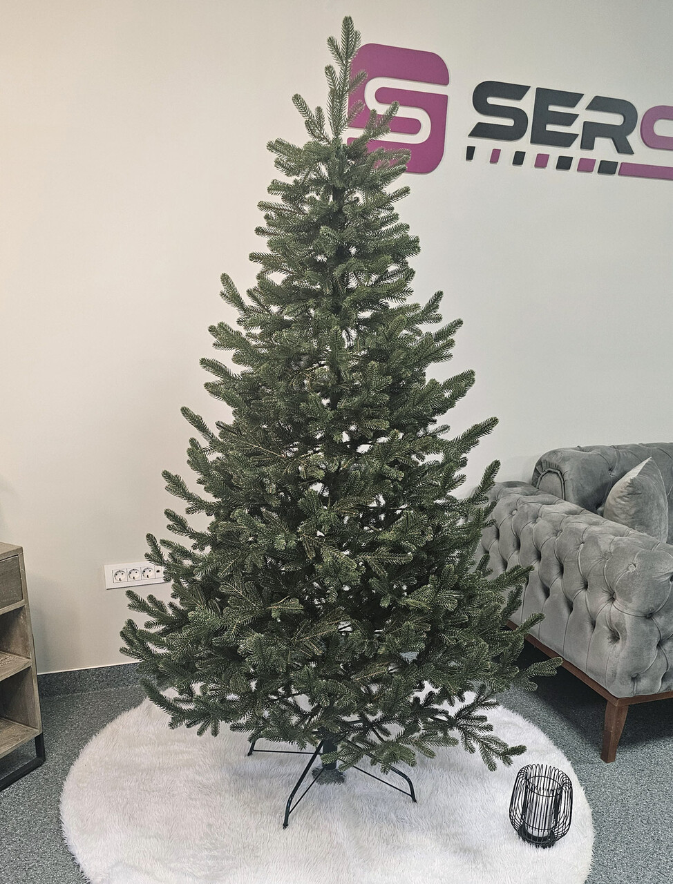 Brad artificial Christmas Deluxe by Sersimo, Viena verde, 3D, 180cm — imaginea 8
