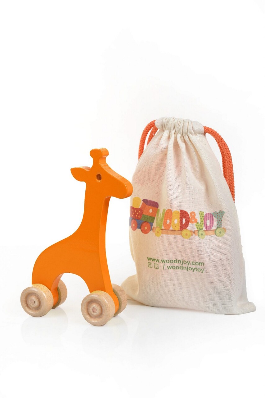 Jucarie pentru landou/carucior, Hanah Home, Giraffe, 9x15x4 cm, Portocaliu - view 2