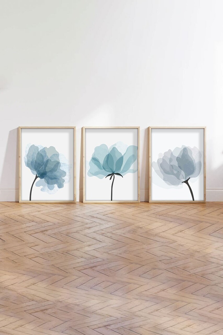 Set 3 tablouri decorative, Huhu206, Cadru: 100% LEMN MASIV (Grosime: 2,5 cm), Multicolor - view 5