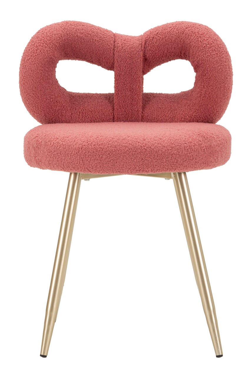 Scaunel Ilary Mini, Mauro Ferretti, 40x40x67 cm, MDF/fier/poliester, roz/auriu