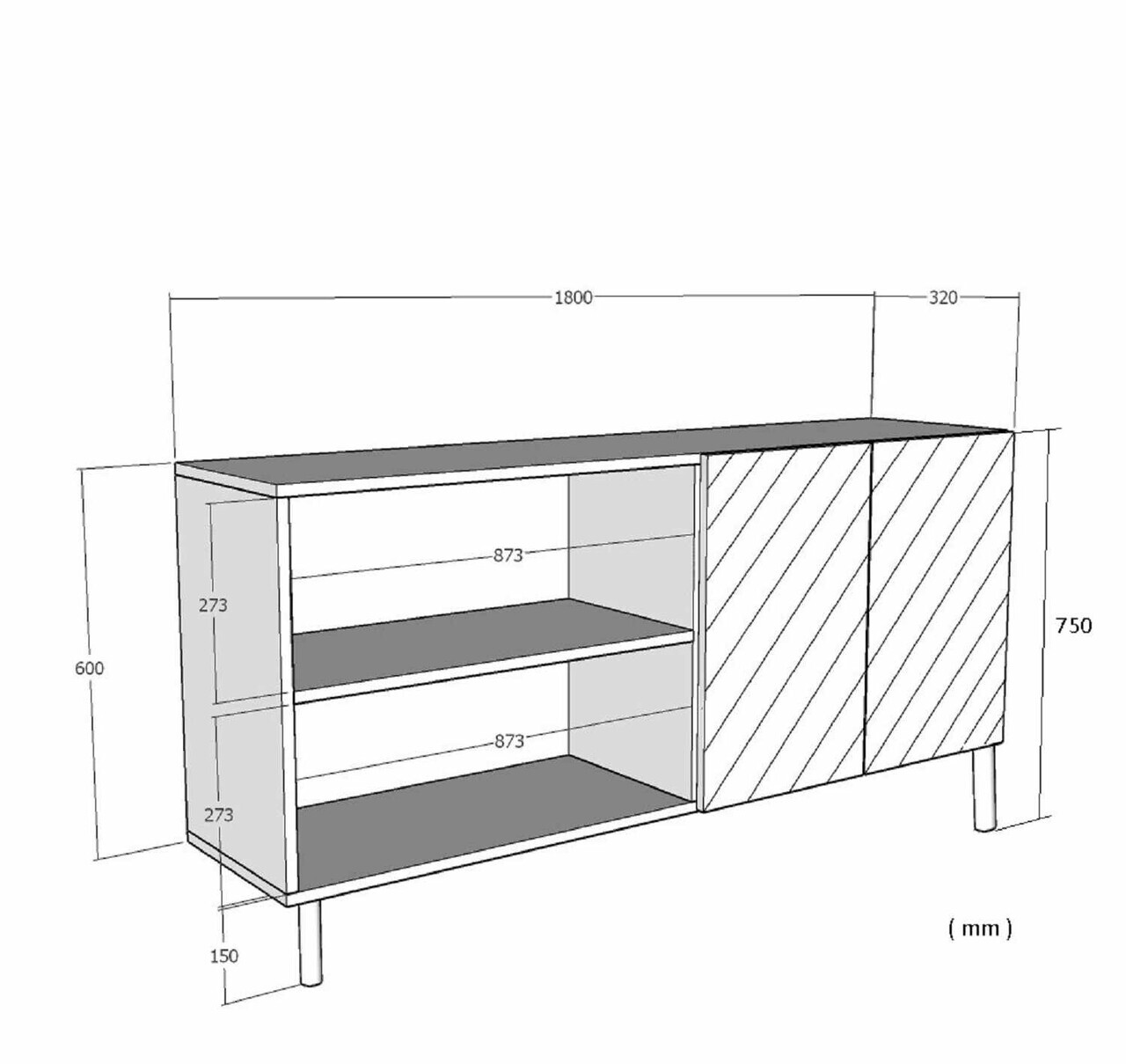 Consola, Hanah Home, Didema 180, 180x79x32 cm, Alb / Travertin — imaginea 7
