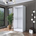 Dulap pentru haine, Hanah Home, BA159, 90x210x57.5 cm, Alb