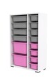 Dulap multifunctional, Estella, Rine 2D4K8U, Alb / Gri / Roz