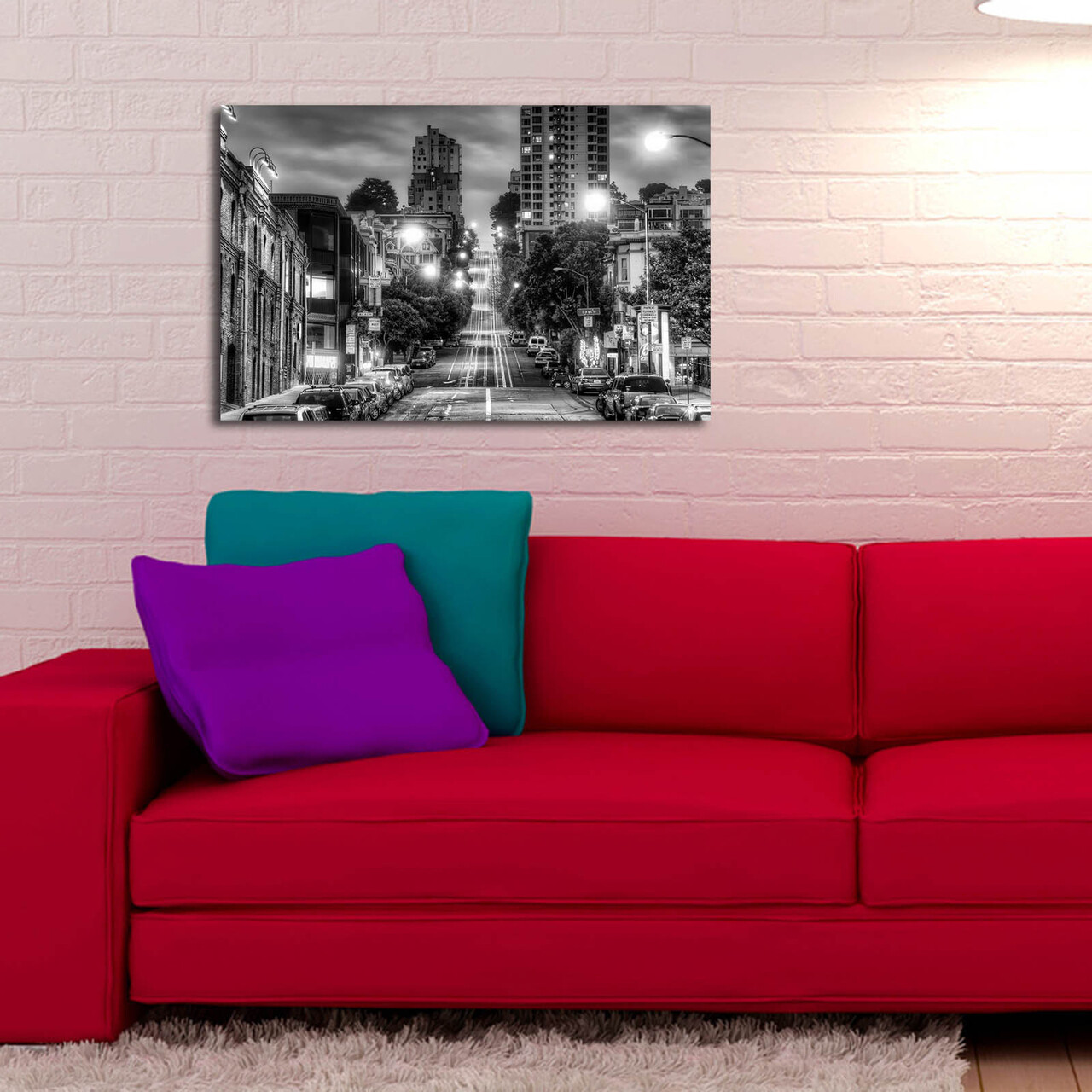 Tablou decorativ cu lumina LED, 4570İACT-57, Dimensiune: 45 x 70 cm, Multicolor - view 4