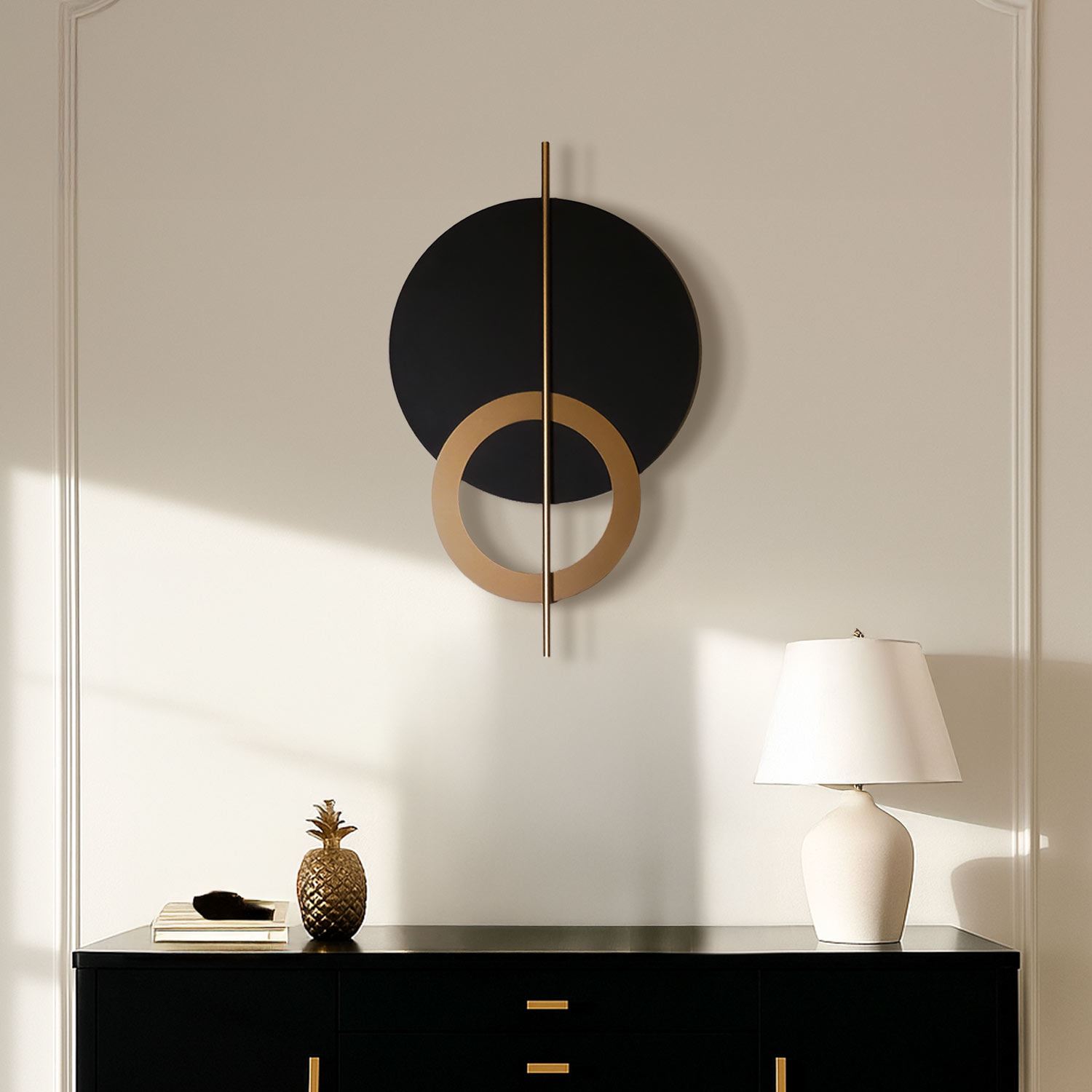 Decoratiune de perete, Hyperion, Dimensiune: 46 x 80 cm (1 bucată), Negru