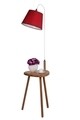 Lampadar cu masuta, Luin, 8273-1, E27, 60 W, metal/lemn/textil