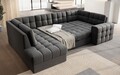 Coltar extensibil stanga 5 locuri ELTAP, LT-06SO, Blewett, 299x198x82 cm, lemn/poliester, gri inchis