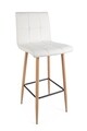 Scaun de bar Bruce, Bizzotto, piele ecologica, 46x40x108 cm, alb