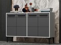 Consola, Odessa, Stria, 120x30x75 cm, PAL, Alb / Antracit