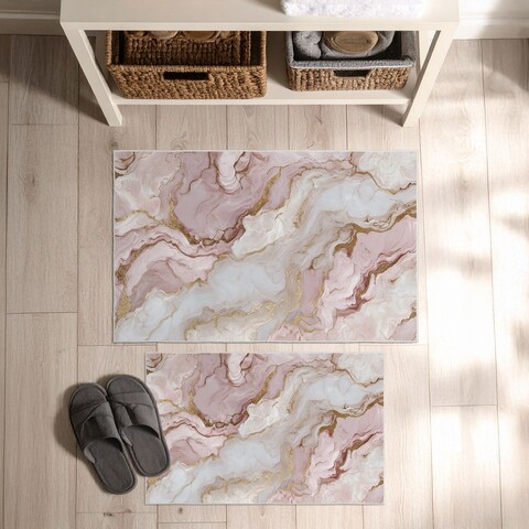 Set covorase de baie, L'essentiel Maison, Asr12, Roz