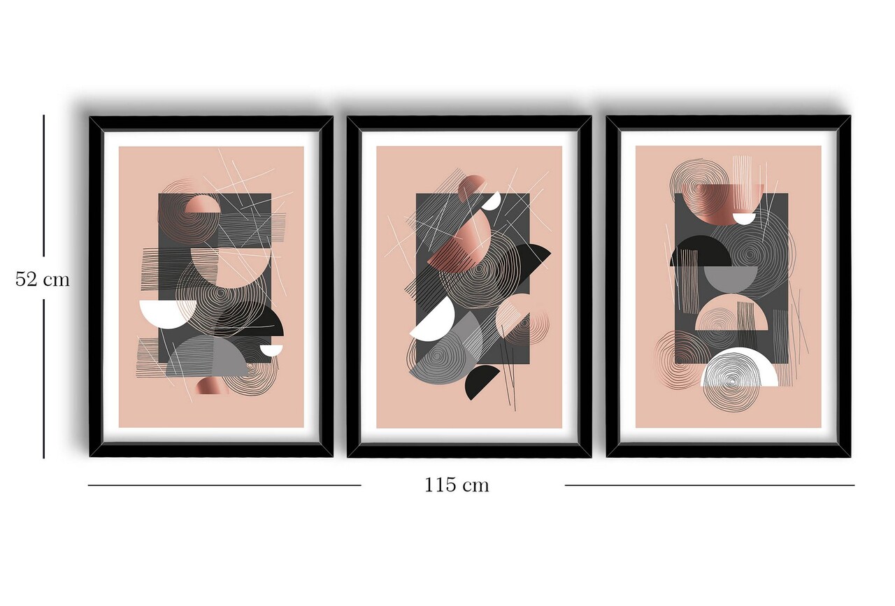 Set 3 tablouri decorative, 3p3752softct-015, Lemn, Multicolor - view 4