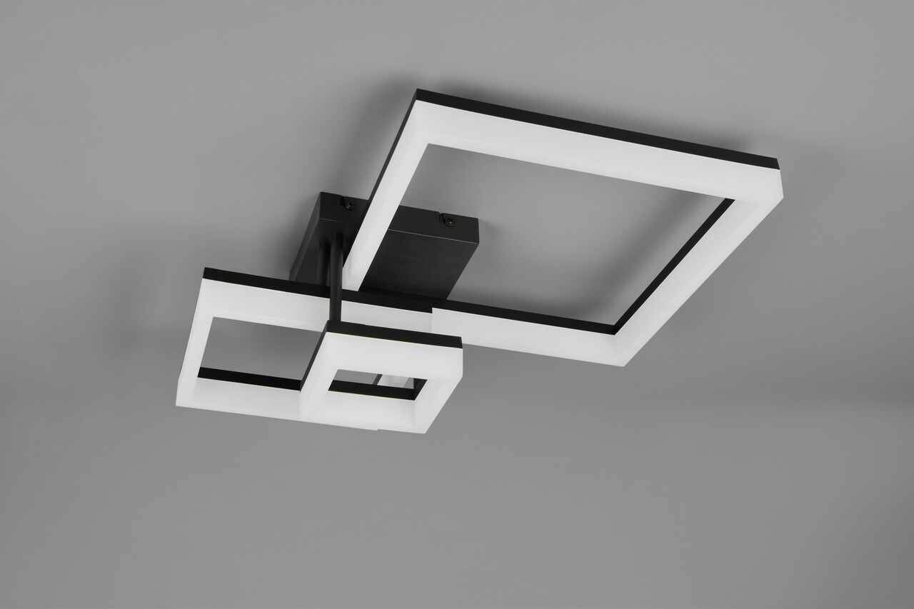 Plafoniera Camino, RL, 65x46.5x17.5 cm, 32W, 1x SMD LED, plastic, negru mat - 1 | YEO