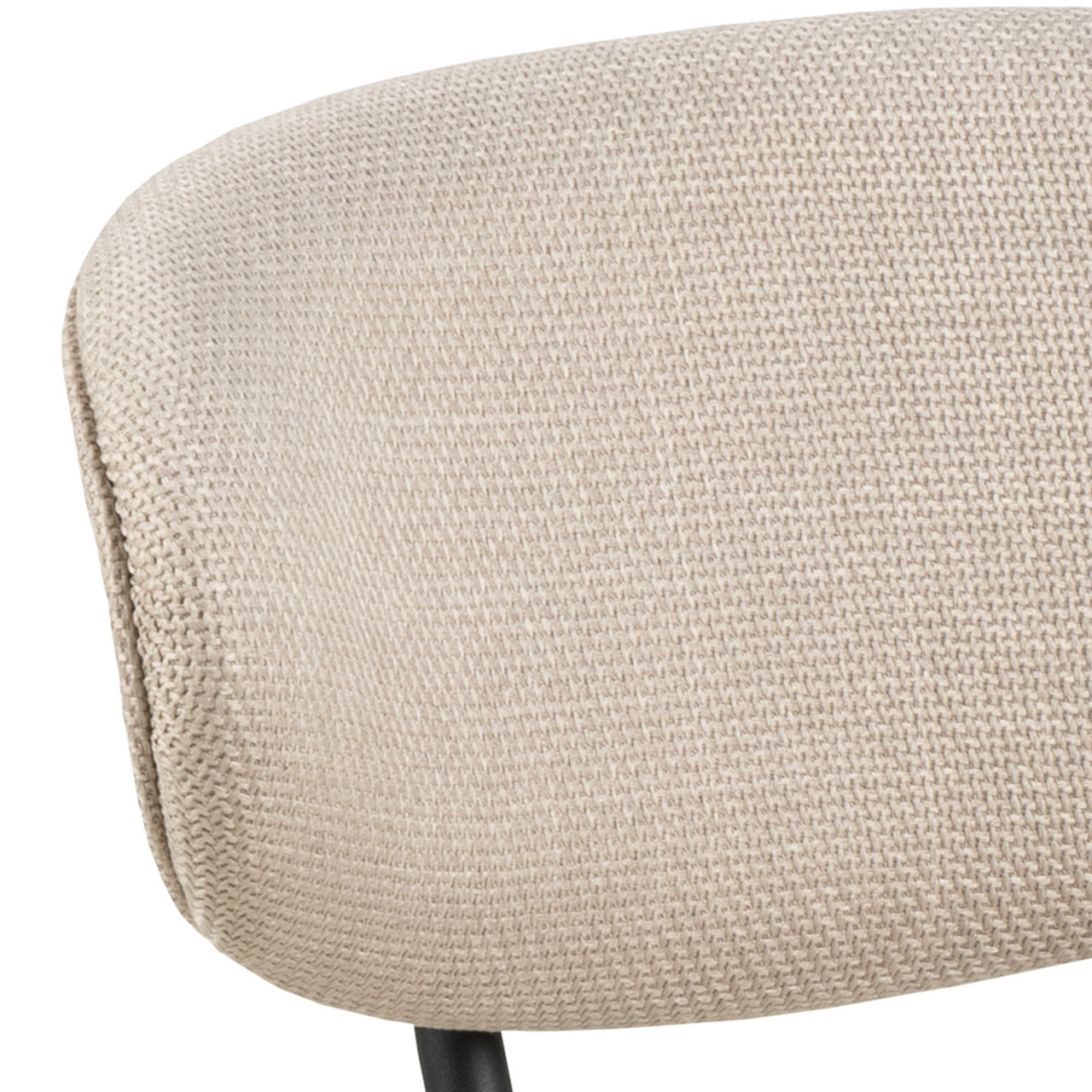 Scaun Denise, Actona, 43.5x53x78.5 cm, tesatura structurata/otel, bej - view 3