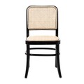 Scaun Legno, Homla, 49x45x83 cm, lemn/ratan, negru