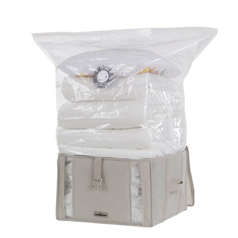 Cutie cu sac pentru vidat Medium, Compactor, 125 L, polietilena/nailon, bej