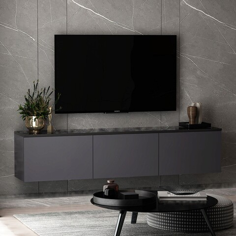 Comoda TV, Inarch, Neon, 160x35x32 cm, Antracit Inarch