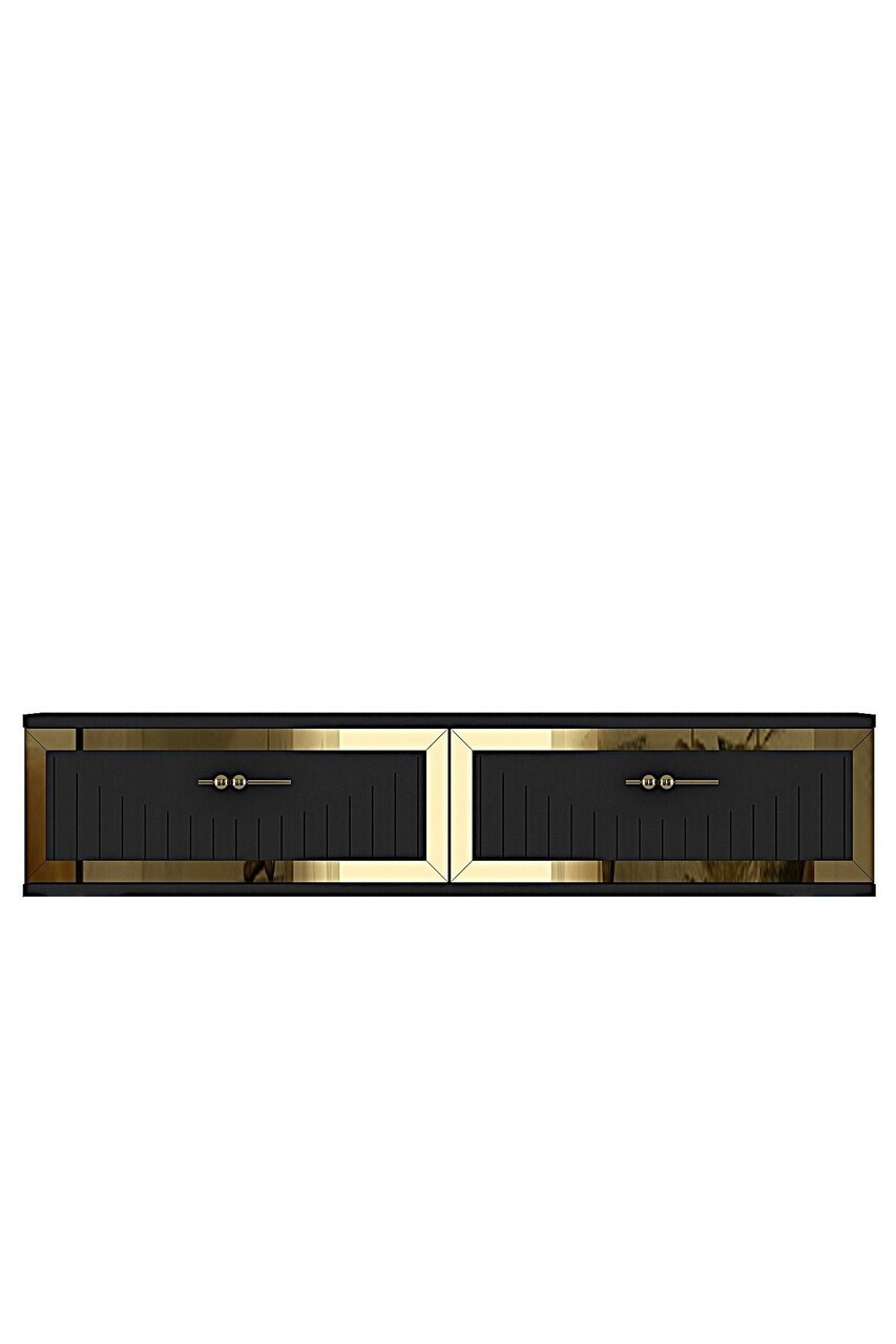 Dulap, Hanah Home, Tuna 120, 120x25.5x29.6 cm, Antracit / Aur — imaginea 4