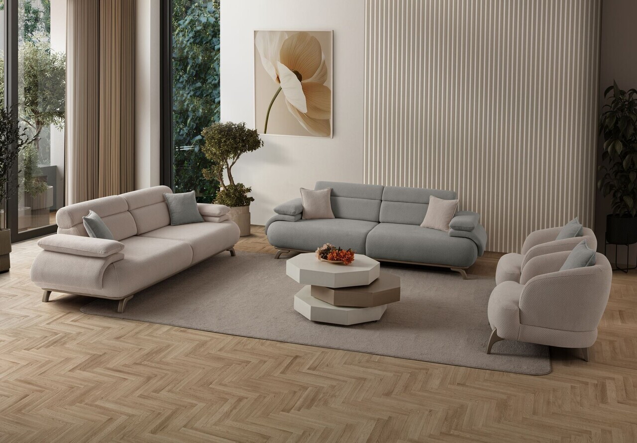 Canapea 3 locuri, Atelier del Sofa, 752EST1137, Lemn de carpen/PAL melaminat, Gri - view 5