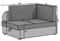 Canapea extensibila 2 locuri, ELTAP, Rosa, 104x75x60 cm, lemn/poliester, gri deschis/gri inchis