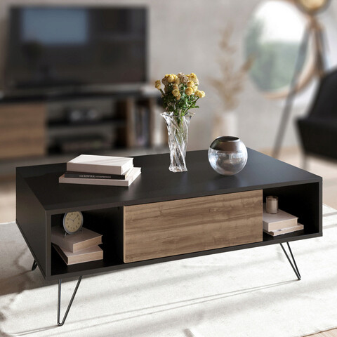 Masuta de cafea, decorotika, mistico, 120x45.6x60 cm, nuc negru
