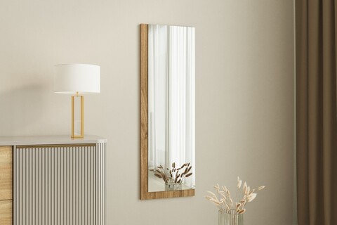 Oglinda decorativa, Siam, Lariya, 40x120x2.2 cm, MDF , Alb/Maro