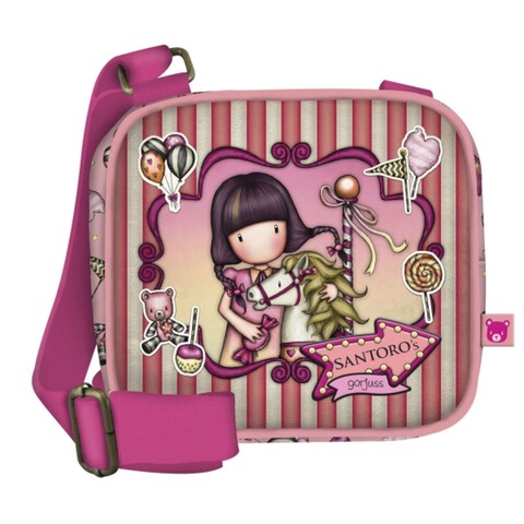 Geanta cu banduliera, gorjuss, carousel, 16.5 x 15 x 6.5 cm, poliester, multicolor