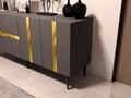 Consola, Olivia, Vania, 150x40x79 cm, PAL , Antracit / Aur