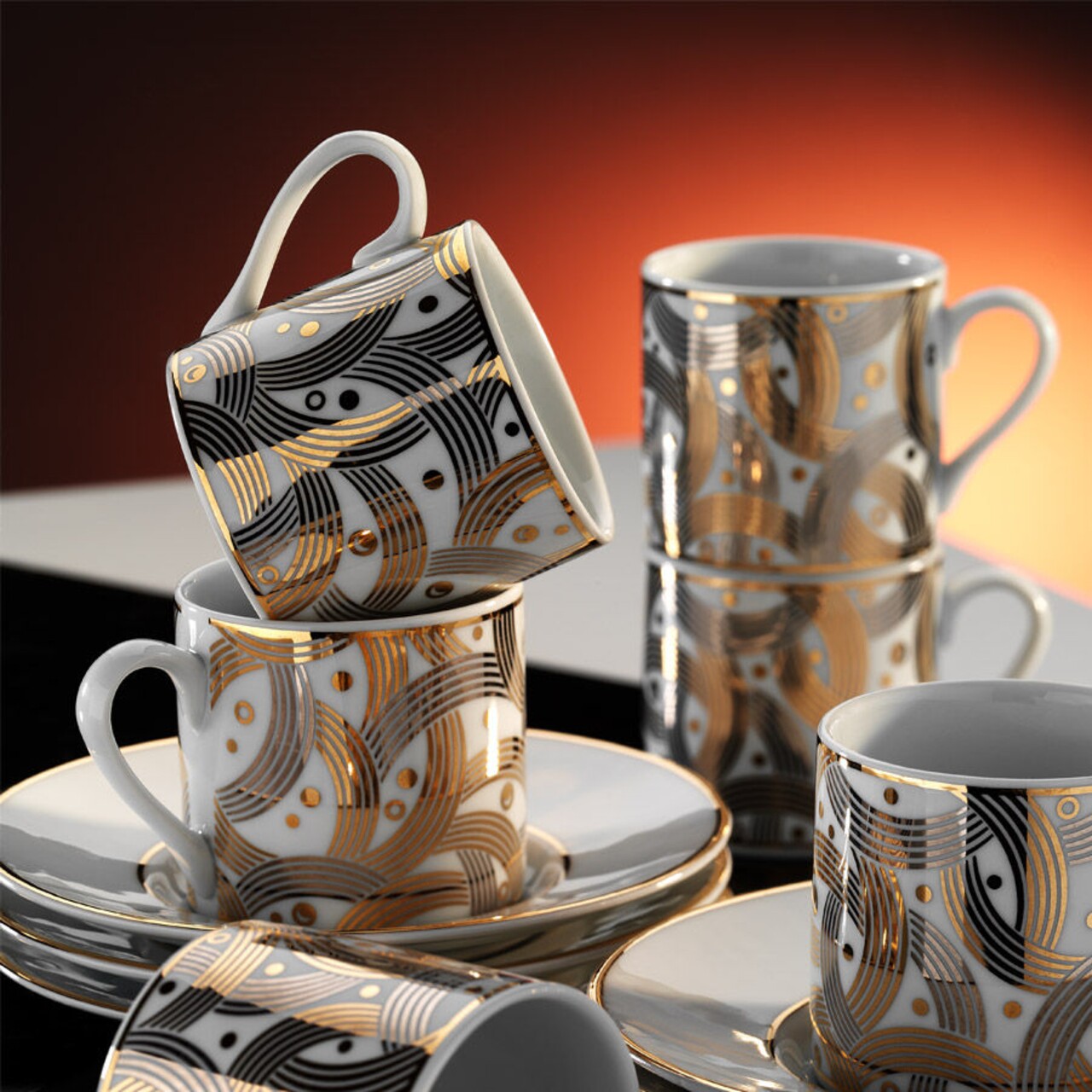 Set de cafea Kutahya Porselen, RU12KT4307055, 12 piese, portelan - 1 | YEO
