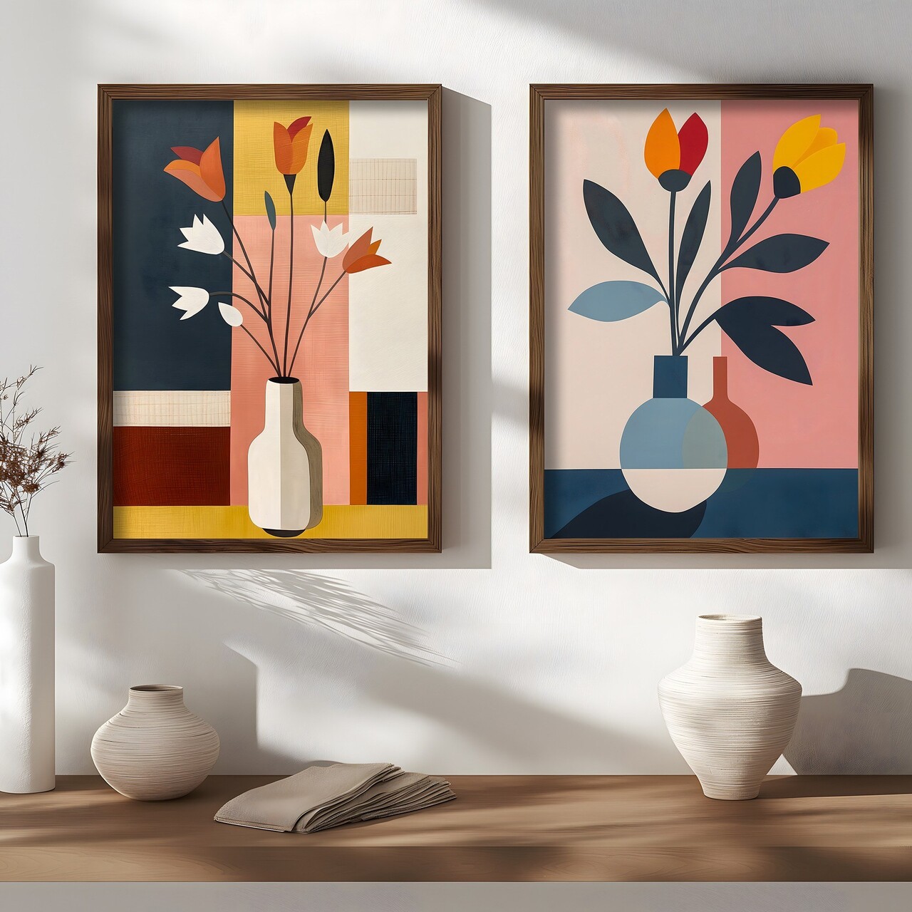 Set 2 tablouri decorative, HUM113, Cadru: 100% MOLID, Multicolor - view 3