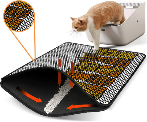 Covoras litiera pentru colectarea granulelor de nisip, Nrszn0229, 45×60 cm, 50% PVC/50% POLIESTER, Multicolor Gravel