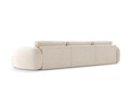 Coltar panoramic extensibil 5 locuri, Tonale, Cosmopolitan Design, 362x149x88 cm, tesatura chenille, bej deschis