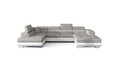 Coltar extensibil stanga 6 locuri ELTAP, Rod-14, Rodrigo, 345x202x90 cm, lemn/poliester, gri deschis/alb