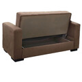 Canapea extensibila 2 locuri Vox, Pakoworld, 148x77x80 cm, catifea/lemn de plop, bej/mocha