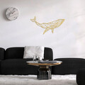 Decoratiune de perete, Whale 1, Metal, Dimensiune: 56 x 31 cm, Auriu