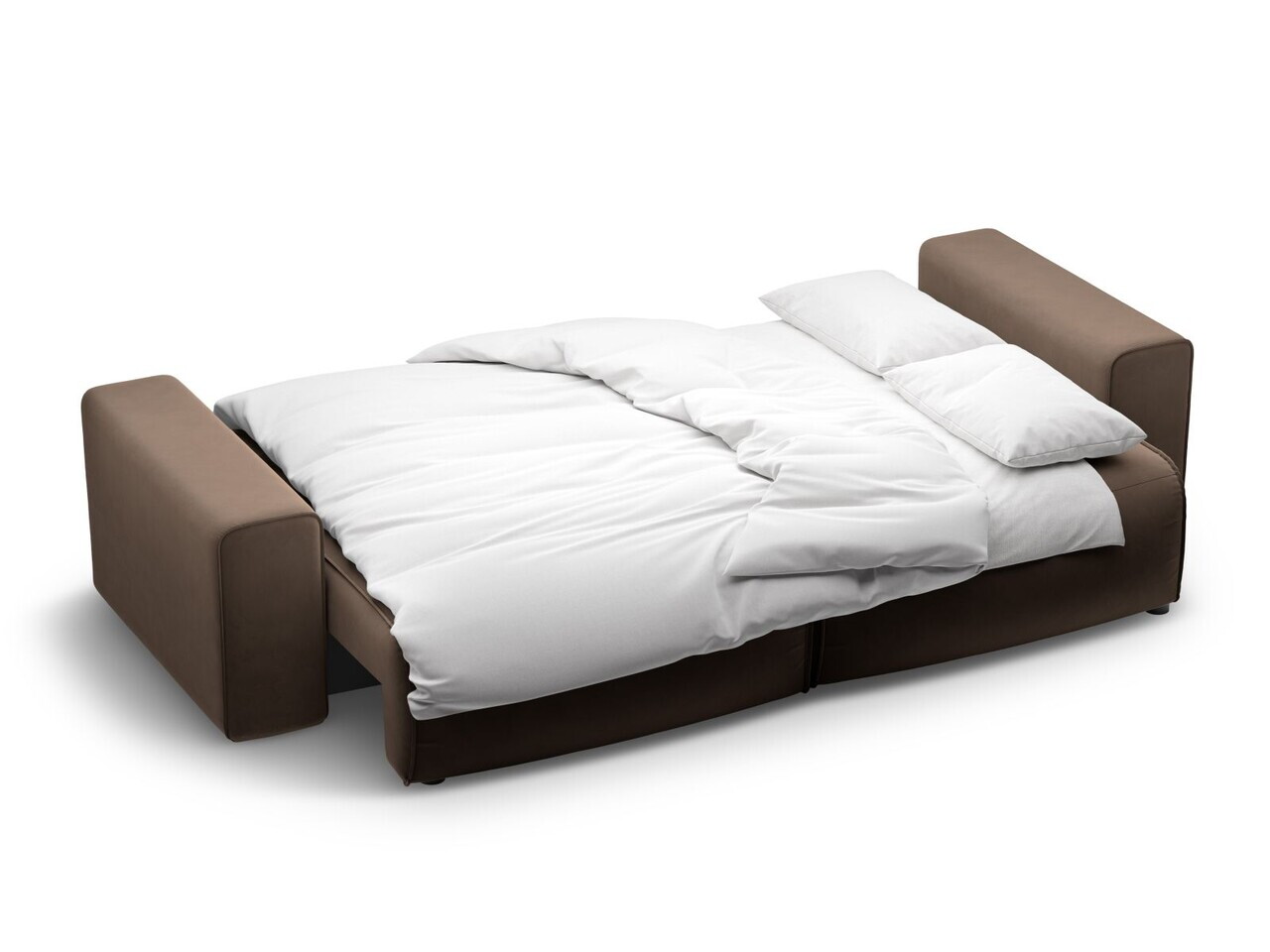 Canapea extensibila 3 locuri, Victor, Micadoni Home, 246x100x83 cm, catifea, ciocolatiu — imaginea 6